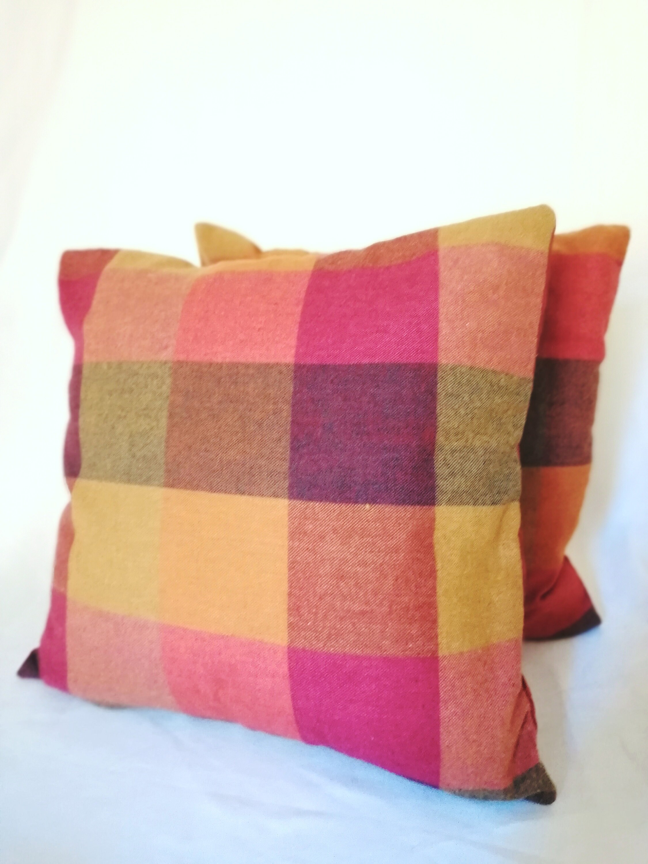 CUSHION COVER 40 Cm plum Mustard in Recycled Large Etsy UK