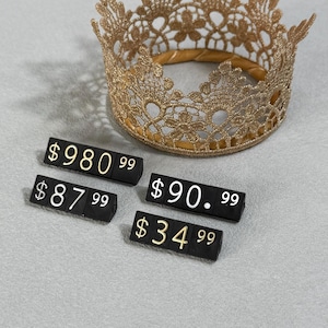 Price Tag, Mini Price Sign, Small Price Tag, Price Tag for Jewelry Display, Counter Stand, Number Price, Block Kit for Retail Shop,