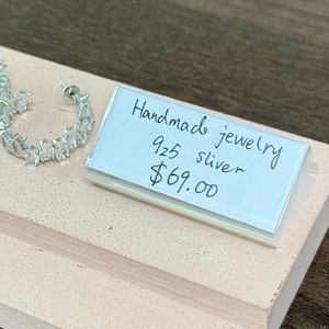 Price Tag, Brand Sign, Clear Acrylic Price Tag, Price Tag for Jewelry Display, Counter Stand, Number Dollar Price, Block Kit for Retail Shop