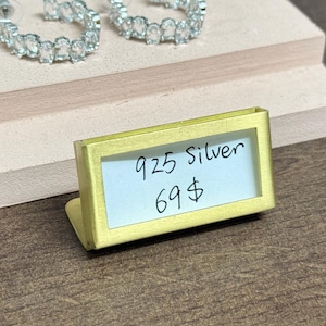 Placa de marca, porta-cartões, etiqueta de preço, suporte de cartão de metal, etiqueta de preço para exibição de joias, suporte de balcão, porta-cartões, kit de bloco para loja de varejo