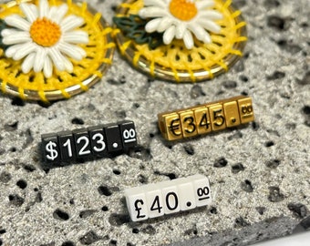 Acrylic Price Bar Display | Jewelry Counter Pricing Sign (5x3mm)