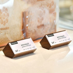 Wooden Price Tags 12 Pcs, Price Display for Market, Store and Cafes. Wooden  Stand for Custom Price Tags, or Retail Tags. Size 90x50. 