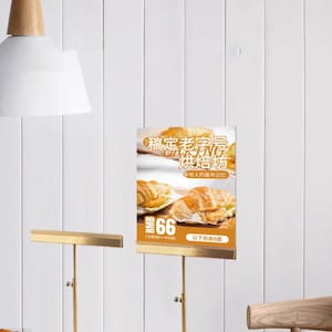 Metal Tabletop Menu Holder: Restaurant Cafe Sign Display