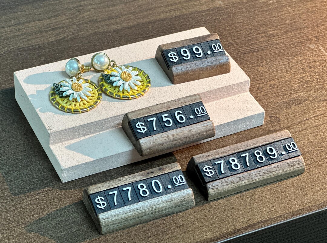 Wooden Price Tag: Adjustable Number Block Kit for Retail - Etsy