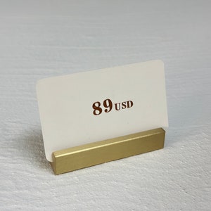 Adesivo de letra de número DIY, Suporte de marca, Suporte de cartão de visita DIY, Etiqueta de preço de latão, Sinal de marca, Exibição de nome comercial, Suporte de balcão,
