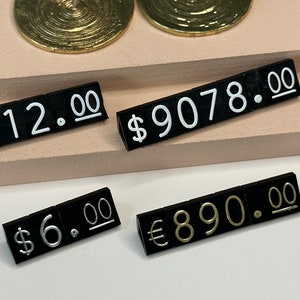 Price Tag, Mini Price Sign, Small Price Tag, Price Tag for Jewelry Display, Counter Stand, Number Price, Block Kit for Retail Shop,