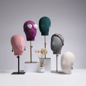 Soporte para cabeza de maniquí: Expositor de sombreros de metal ajustable