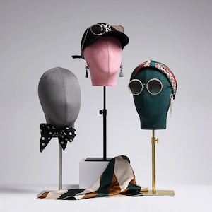 Expositor de faixas de cabeça, Expositor de máscaras faciais, Suporte para bonés/chapéus, Suporte para chapéus de metal, Expositor de vidro, Suporte para cachecóis, Expositor de artesanato, Bloco para chapéus, Porta-brincos,