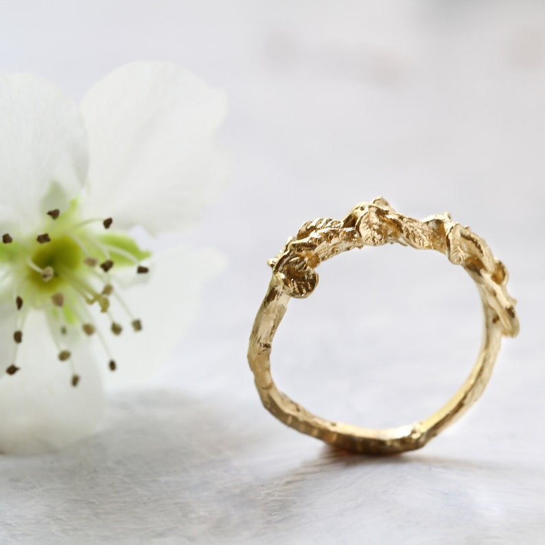 Unique Gold Ring, Gold Filled Ring, Leaf Ring, Flower Ring, Nature Ring, Branch Ring, Woodland Ring, Delicate Ring, Daint image 4