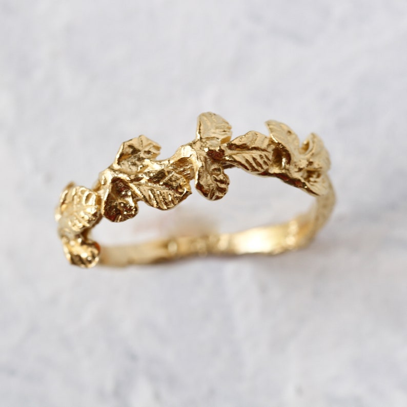 Unique Gold Ring, Gold Filled Ring, Leaf Ring, Flower Ring, Nature Ring, Branch Ring, Woodland Ring, Delicate Ring, Daint image 2