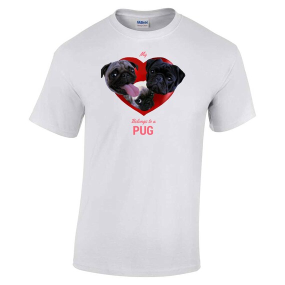 Carlin chiens dans un fauve, coeur Design T shirt - fauve, un noir et chiot Carlins au coeur d’un rouge riche, mon coeur appartient à un Carlin, cadeau idéal pour les propriétaires de Carlin 421474 Carlin chiens dans un fauve, coeur Design T shirt - fauve, un noir et chiot Carlins au coeur d’un rouge riche, mon coeur appartient à un Carlin, cadeau idéal pour les propriétaires de Carlin 421474