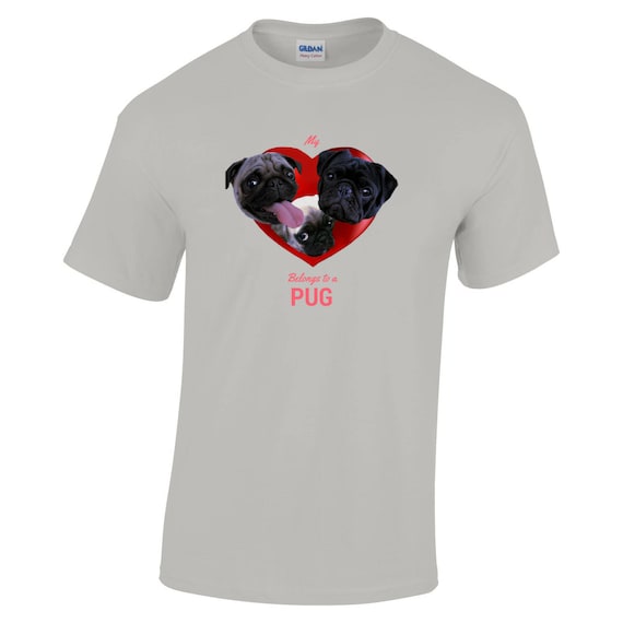 Carlin chiens dans un fauve, coeur Design T shirt - fauve, un noir et chiot Carlins au coeur d’un rouge riche, mon coeur appartient à un Carlin, cadeau idéal pour les propriétaires de Carlin 421474 Carlin chiens dans un fauve, coeur Design T shirt - fauve, un noir et chiot Carlins au coeur d’un rouge riche, mon coeur appartient à un Carlin, cadeau idéal pour les propriétaires de Carlin 421474