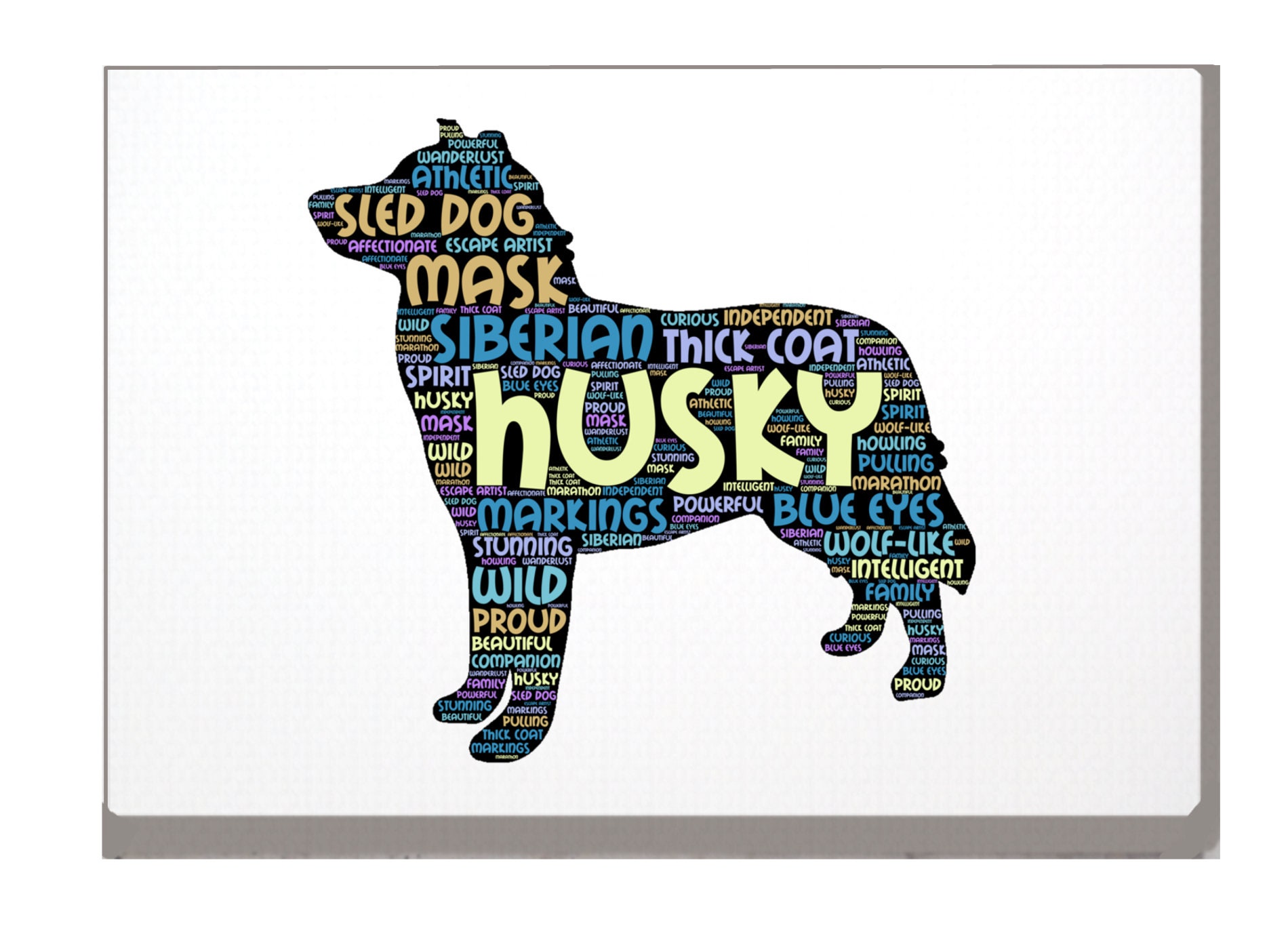 Husky Dog Word Art Custom Print Personalized Option with Etsy