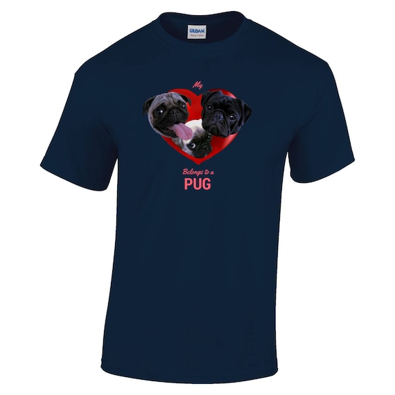 Carlin chiens dans un fauve, coeur Design T shirt - fauve, un noir et chiot Carlins au coeur d’un rouge riche, mon coeur appartient à un Carlin, cadeau idéal pour les propriétaires de Carlin 421474 Carlin chiens dans un fauve, coeur Design T shirt - fauve, un noir et chiot Carlins au coeur d’un rouge riche, mon coeur appartient à un Carlin, cadeau idéal pour les propriétaires de Carlin 421474
