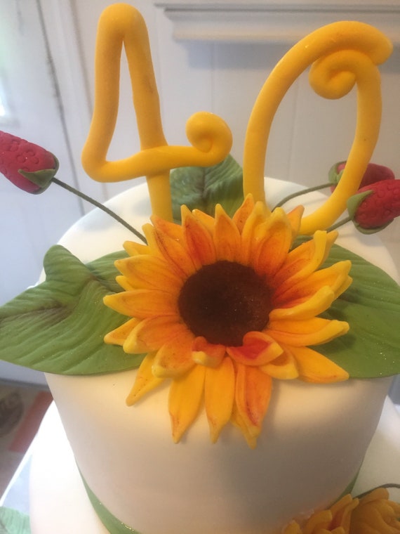 Sunflower Fondant Cake Decorations For Sunflower Lover Etsy