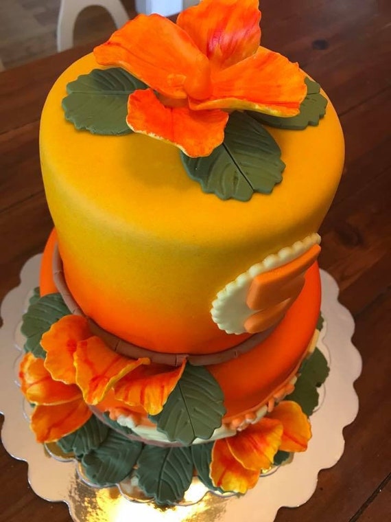 Moana Hawaiian Themed Cake Topper With Hibiscus Flowers Etsy Moana Hawaiian Themed Cake Topper With Hibiscus Flowers Etsy