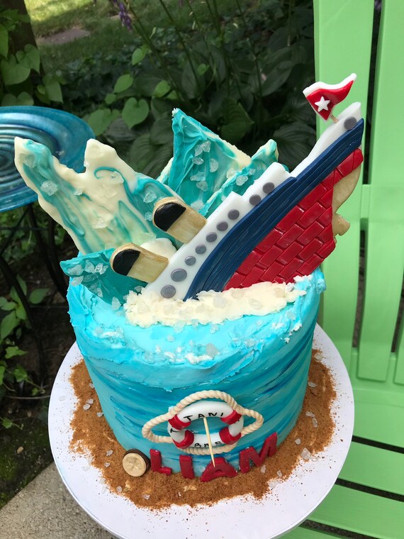 Bateau De Titanic Coulant Le Dessus De Gateau Fondant Avec Etsy