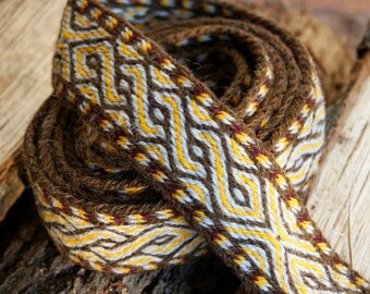Cinturón vikingo, 100% lana - hecho a pedido - cinturón sca personalizado - tejido de tabletas - traje vikingo