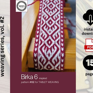 Viking Birka 6-inspired pattern in pdf tablet weaving pattern instant download 15 pages video image 1