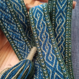 Tablet woven belt, 100% wool - made to order - custom Viking belt - tablet weaving