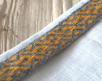 Tablet weaving Viking trim, Birka pattern, 100% wool - Viking garb, costume, Viking reenactment