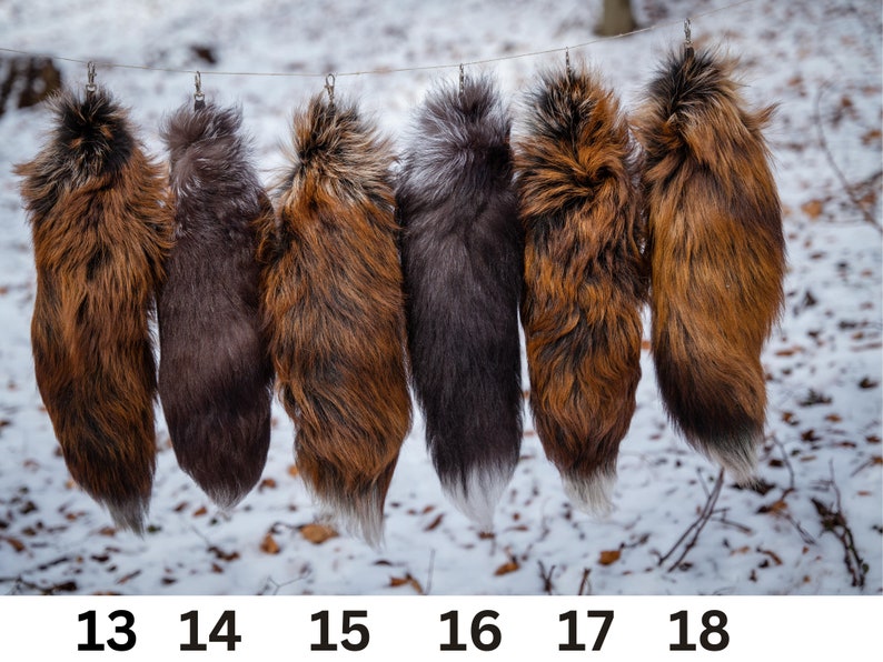 Fox tail keychain, very soft and fluffy fox tail for historical nad LARP costumes. image 4
