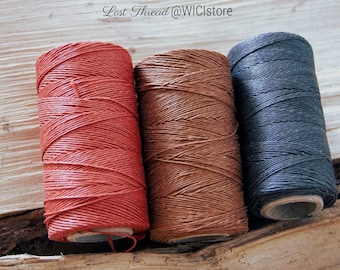 3 spools of linen thread, each 200 m/218 yd (~105g) - natural, durable, 100% linen yarn, 1 mm thick, made in EU