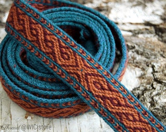 Birka - tablet woven belt, 100% wool - made to order - custom Viking belt - sca, reenactment