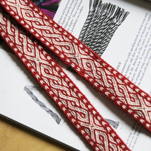 Birka tablet woven belt, 100% wool made to order custom Viking belt sca, reenactment image 2