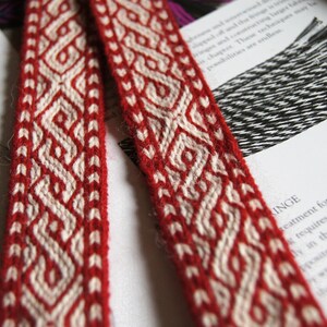 Birka tablet woven belt, 100% wool made to order custom Viking belt sca, reenactment image 4