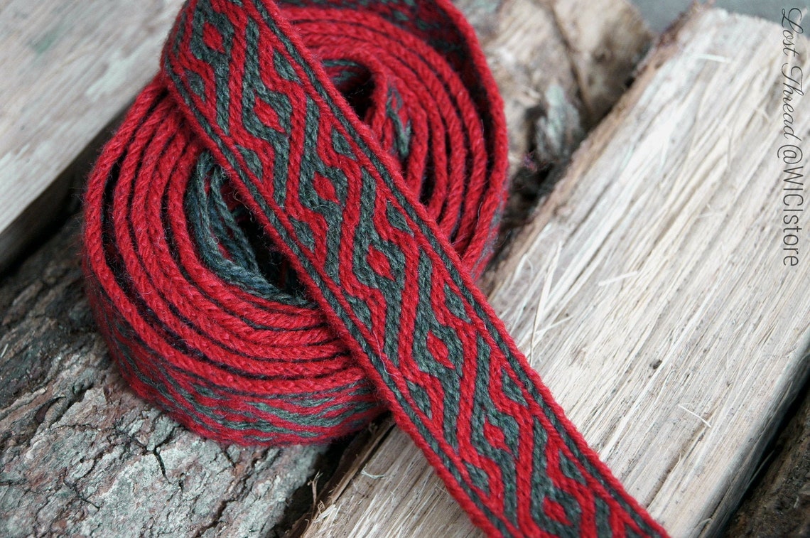 Tablet weaving Viking trim Birka pattern 100 wool Viking Etsy