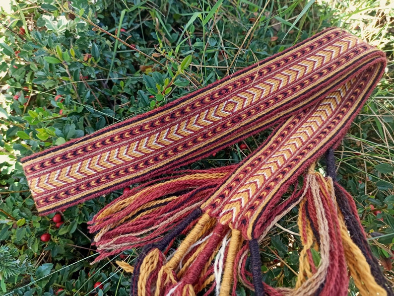 Handwoven Belt, Traditional Craft, Colorful Vibrant Textile Belt, Festival Sash, Reenactment, Tablet weaving, Handfasting image 8