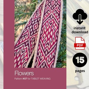 Schema per tessitura a tavolette - Fiori - Download immediato in PDF - 15 pagine - Video