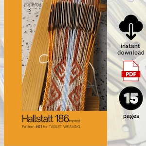 Tablet weaving pattern - Hallstatt 186 - pattern pdf - instant download - 15 pages - Iron Age period reenactment