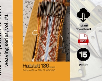 Tablet weaving pattern - Hallstatt 186 - pattern pdf - instant download - 15 pages - Iron Age period reenactment