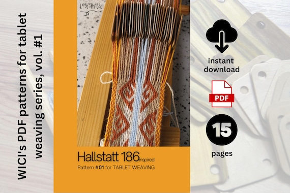 Tablet weaving pattern - Hallstatt 186 - pattern pdf - instant download - 15 pages - Iron Age period reenactment