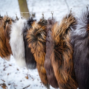 Fox tail keychain, very soft and fluffy fox tail for historical nad LARP costumes. image 6