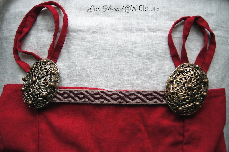 Viking tablet woven apron trim, Birka and Kekomaki, 100% wool, for Norse Viking woman, Birka Viking apron dress, Iron Age image 5