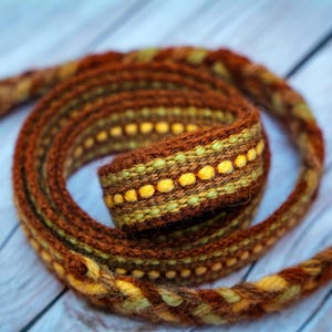 Hand woven medieval woolen belt.  Viking, Rus and Slavic clothes. Hand woven Viking sash. Reenactment, living history, larp.