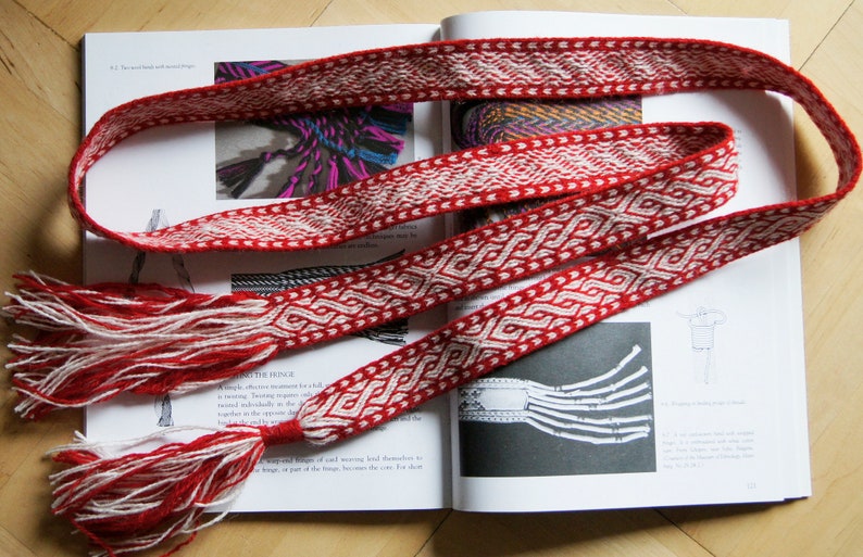 Birka tablet woven belt, 100% wool made to order custom Viking belt sca, reenactment image 6