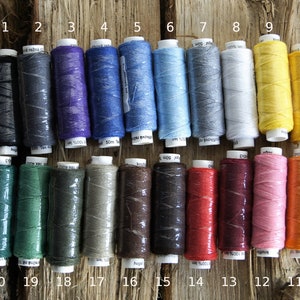 Natural linen thread made in EU - choose your colours, 50 m, for handicraft, hand sewing, weaving, lace, bookbinding