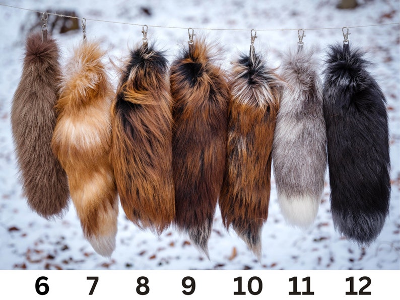 Fox tail keychain, very soft and fluffy fox tail for historical nad LARP costumes. image 3