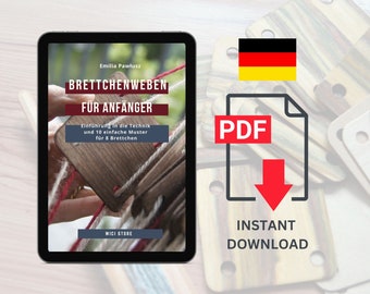 Tablet weaving tutorial in German - Brettchenweben für Anfänger - instant download - 40 pages - pdf