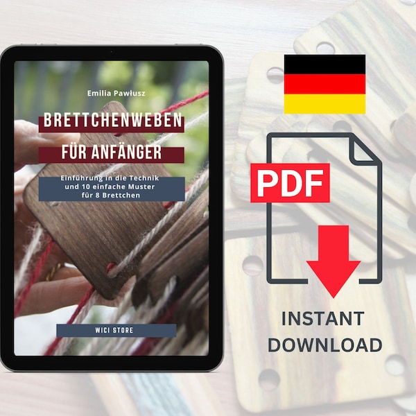 Tablet weaving tutorial in German - Brettchenweben für Anfänger - instant download - 40 pages - pdf