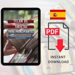 Telar de tarjetas - telar de tablillas para principiantes - Tablet weaving tutorial in Spanish - PDF - instant download - 40 pages