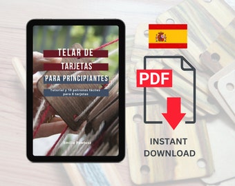 Telar de tarjetas - telar de tablillas para principiantes - Brettchenweberei-Anleitung auf Spanisch - PDF - Sofort-Download - 40 Seiten