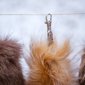 Fox tail keychain, very soft and fluffy fox tail for historical nad LARP costumes. image 7