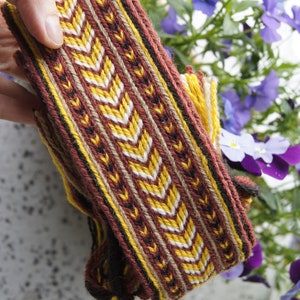 Handwoven Belt, Traditional Craft, Colorful Vibrant Textile Belt, Festival Sash, Reenactment, Tablet weaving, Handfasting image 7