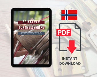 Brikkevev for nybegynnere - båndveving - Tablet weaving tutorial in Norwegian - instant download - 40 pages - pdf