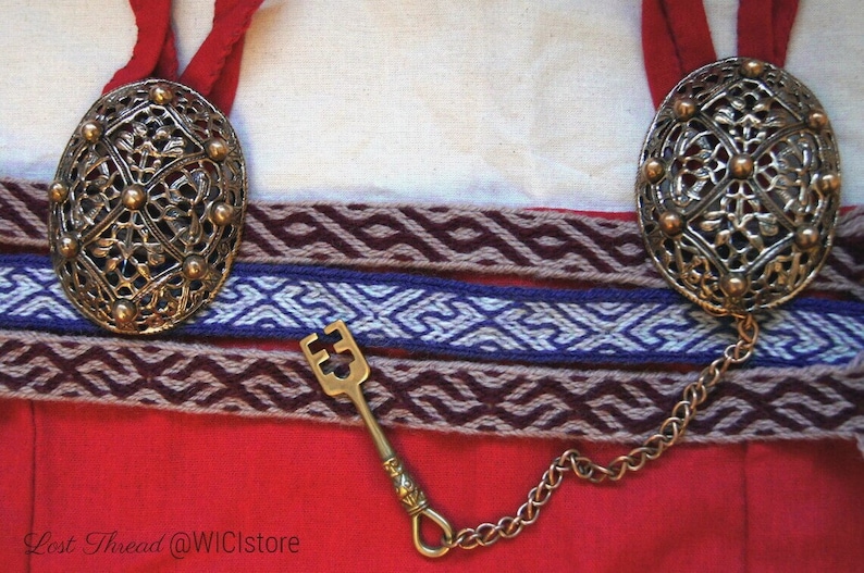 Viking tablet woven apron trim, Birka and Kekomaki, 100% wool, for Norse Viking woman, Birka Viking apron dress, Iron Age image 1